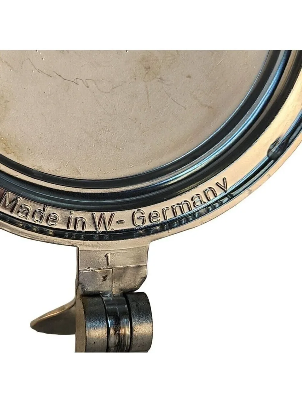 Original BMF W. Germany Glass Stein Pewter Lid Vintage Etched Glass Tankard Swir
